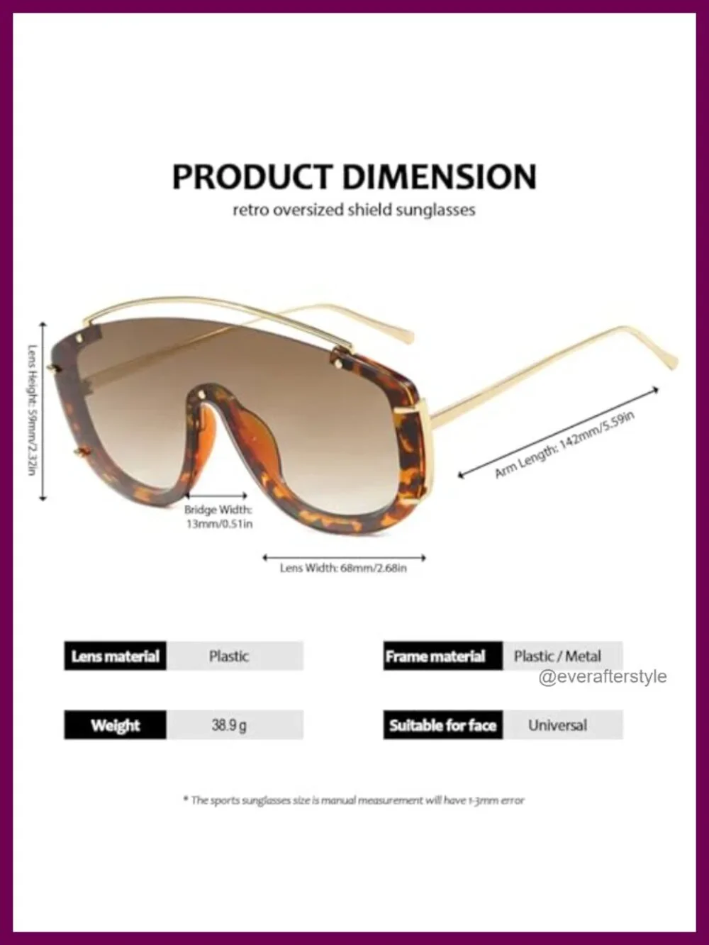 Oversized Retro Shield Sunglasses for Women UV400 Protection One Piece Lens